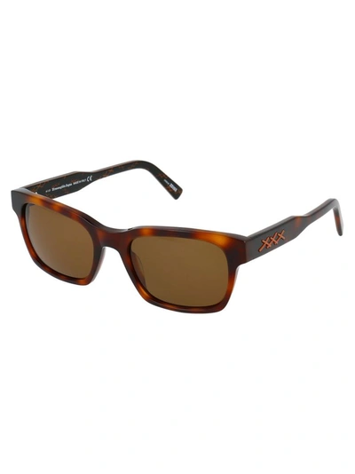 Shop Ermenegildo Zegna Women's Brown Metal Sunglasses