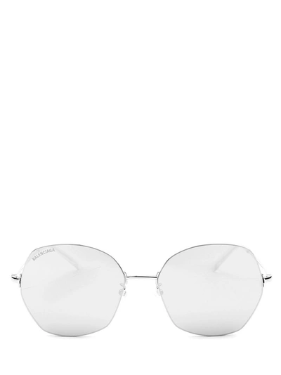 Shop Balenciaga Women's Silver Metal Sunglasses