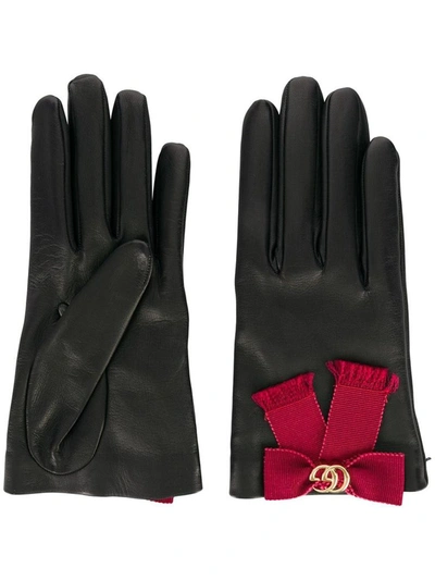 Shop Gucci Women's Black Leather Gloves