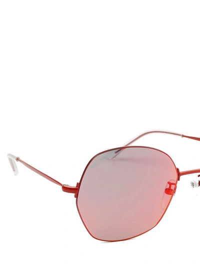 Shop Balenciaga Women's Red Metal Sunglasses