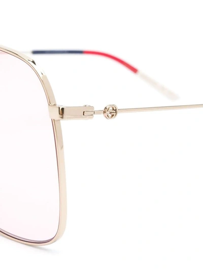 Shop Gucci Women's Pink Metal Sunglasses