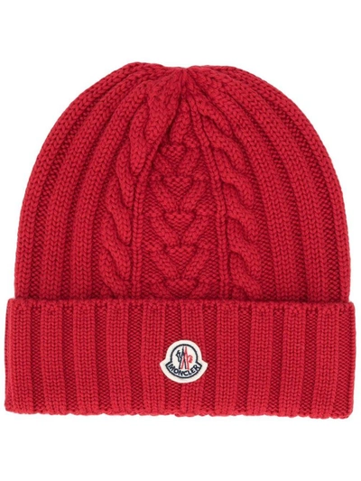 Shop Moncler Women's Burgundy Wool Hat