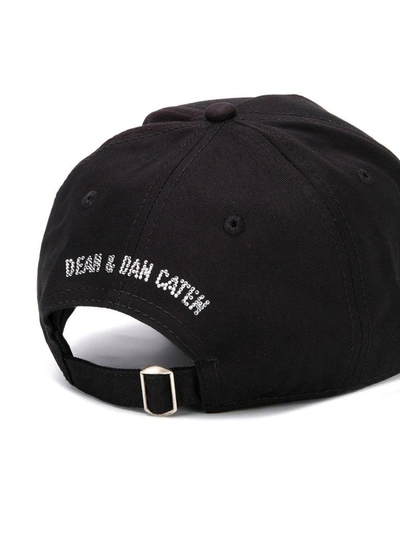 Dsquared2 Logo Embellished Cotton Baseball Cap In Black