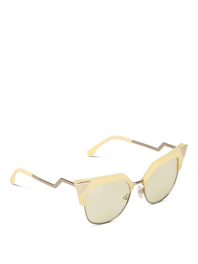 Shop Fendi Women's Yellow Acetate Sunglasses