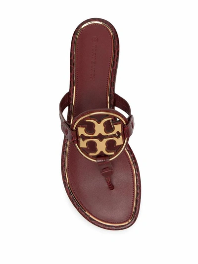 Shop Tory Burch Women's Burgundy Leather Sandals