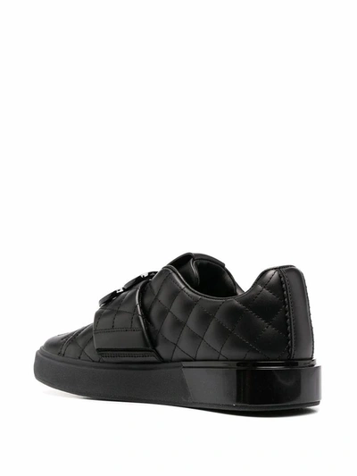Shop Balmain Women's Black Leather Slip On Sneakers