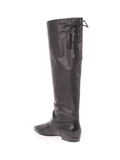 Shop Celine Céline Women's Black Leather Boots