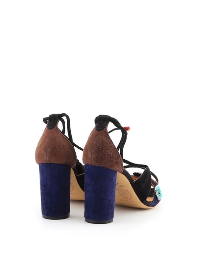 Shop Maliparmi Malìparmi Women's Blue Leather Sandals