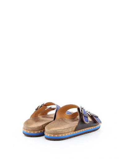 Shop Maliparmi Malìparmi Women's Blue Leather Sandals