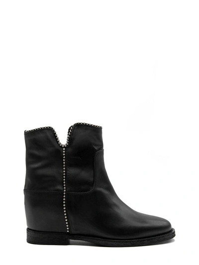 Shop Via Roma 15 Women's Black Leather Ankle Boots