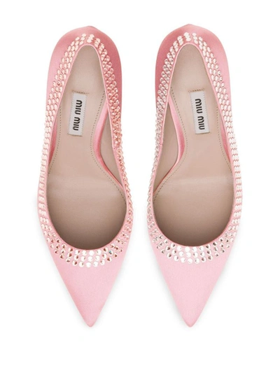 Shop Miu Miu Women's Pink Leather Pumps