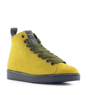 Shop Pànchic Women's Yellow Leather Hi Top Sneakers