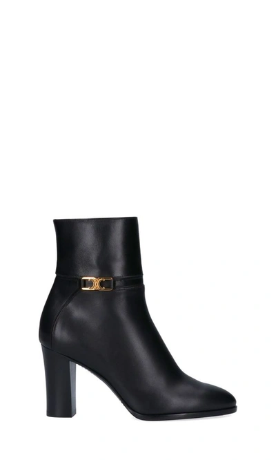 Shop Celine Céline Women's Black Leather Ankle Boots