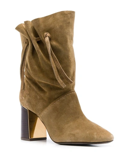 Shop Tory Burch Beige Ankle Boots