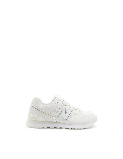 Shop New Balance Women's White Leather Sneakers