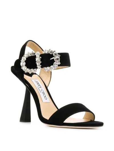 Shop Jimmy Choo Women's Black Suede Sandals