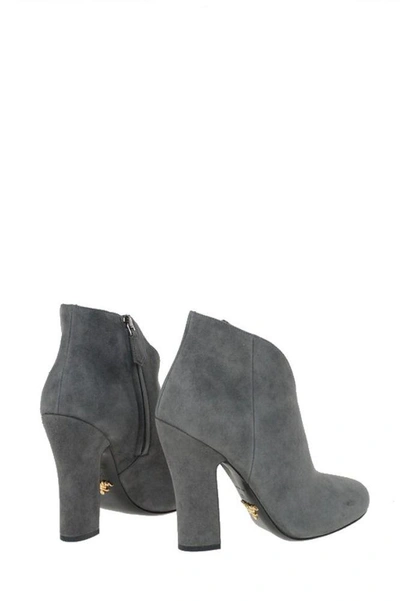 Shop Prada Women's Grey Suede Ankle Boots
