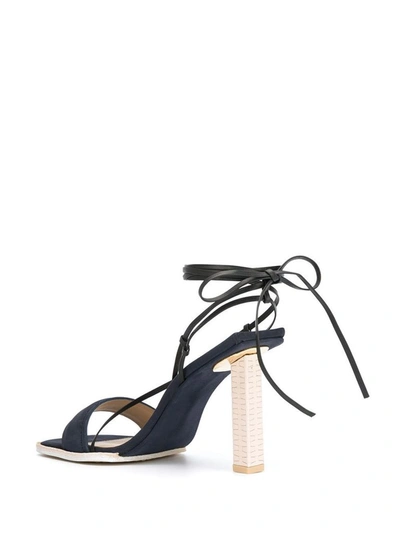 Shop Jacquemus Women's Blue Leather Sandals