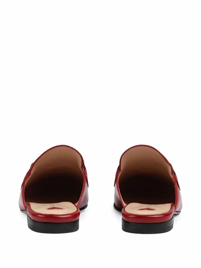 Shop Gucci Women's Red Leather Loafers