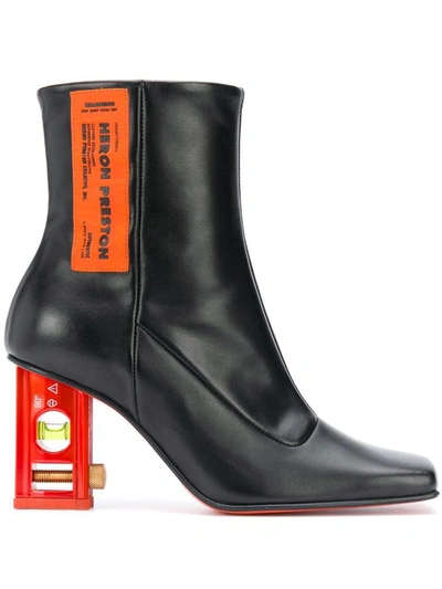 Shop Heron Preston Women's Black Leather Ankle Boots