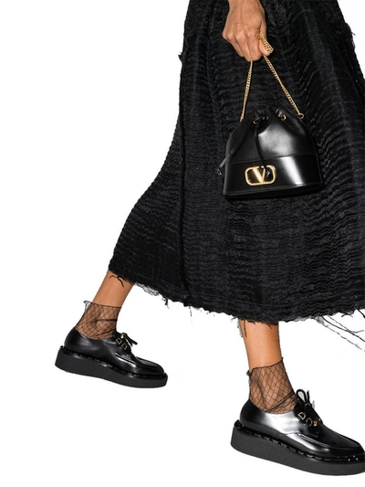 Shop Valentino Garavani Women's Black Leather Lace-up Shoes
