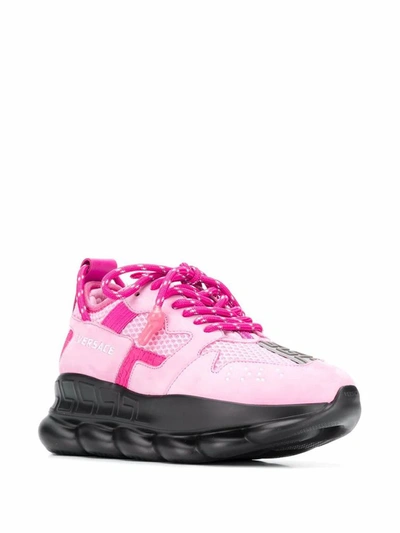 Versace Chain Reaction Women's Pink Neoprene Athletic Shoes