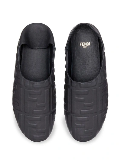 Shop Fendi Women's Black Leather Loafers