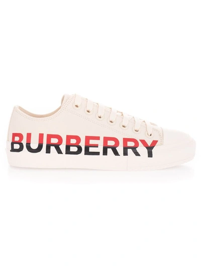 Shop Burberry Women's White Cotton Sneakers