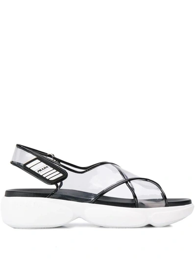 Shop Prada Women's White Rubber Sandals