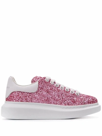 Shop Alexander Mcqueen Women's Pink Glitter Sneakers