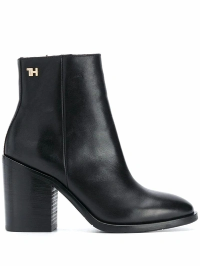 Shop Tommy Hilfiger Women's Black Faux Leather Ankle Boots