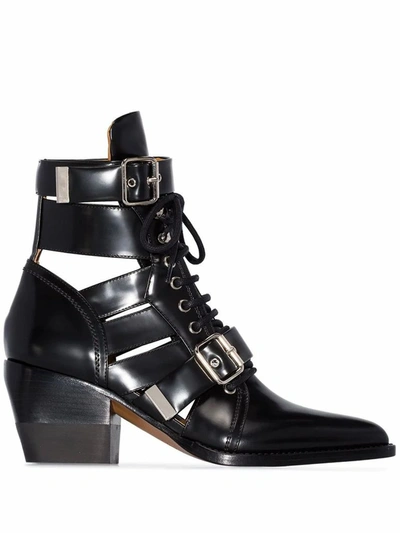 Shop Chloé Women's Black Leather Ankle Boots