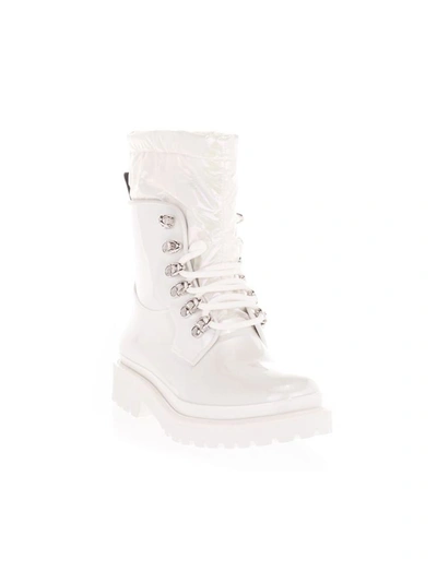 Shop Moncler Women's White Rubber Ankle Boots