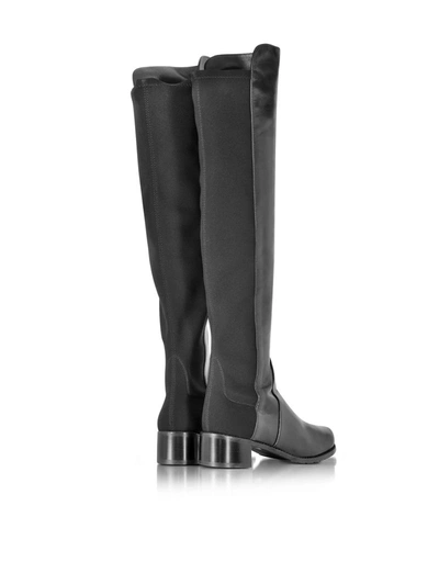 Stuart Weitzman Keelan City Microstretch And Leather Knee Boots In Black