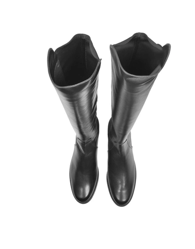 Stuart Weitzman Keelan City Microstretch And Leather Knee Boots In Black