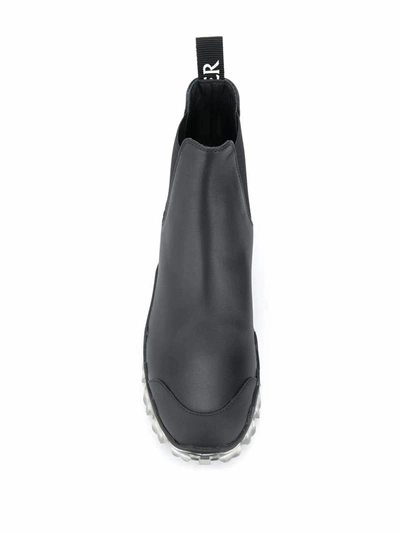 Shop Moncler Women's Black Leather Ankle Boots