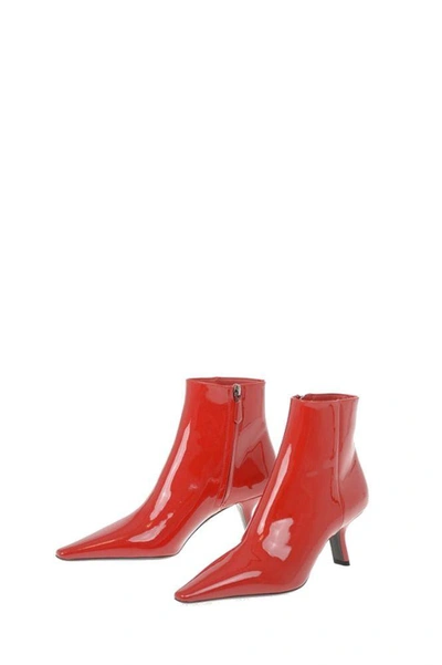 Shop Prada Women's Red Patent Leather Ankle Boots