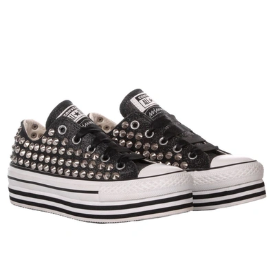 Shop Converse Women's Black Fabric Sneakers