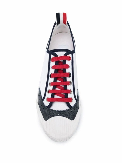 Shop Thom Browne Women's White Leather Sneakers