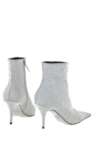 Shop Balenciaga Women's Silver Glitter Ankle Boots