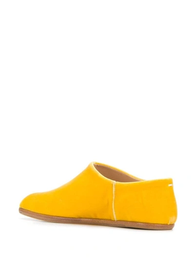 Shop Maison Margiela Women's Yellow Leather Loafers