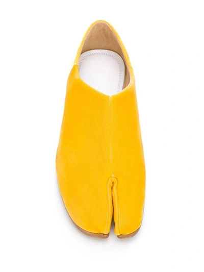 Shop Maison Margiela Women's Yellow Leather Loafers