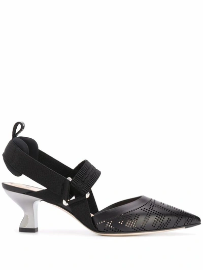 Shop Fendi Women's Black Leather Heels