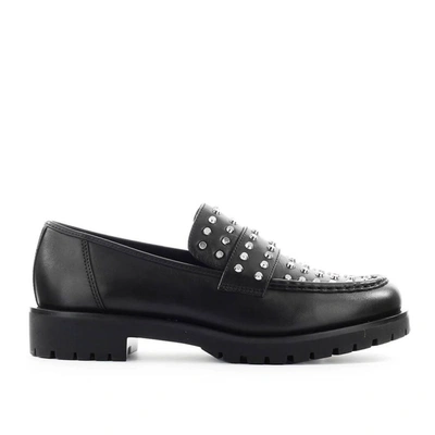 Shop Michael Kors Women's Black Leather Loafers