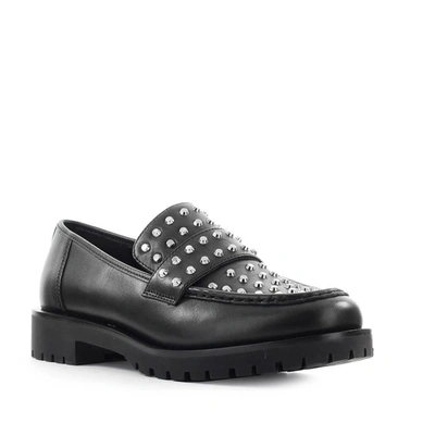 Shop Michael Kors Women's Black Leather Loafers