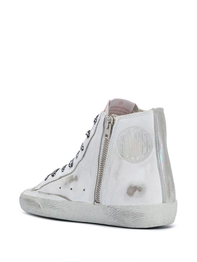 Shop Golden Goose Women's White Leather Hi Top Sneakers