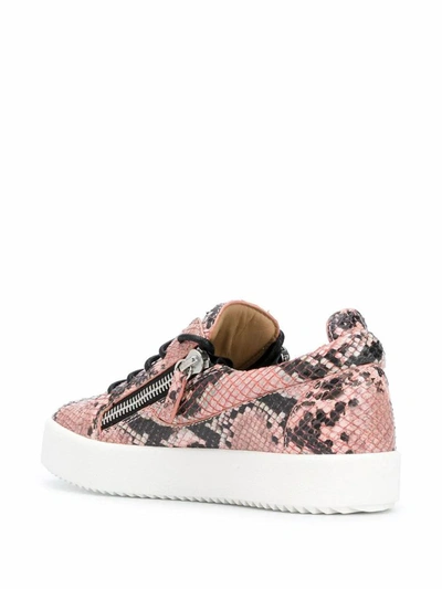 Shop Giuseppe Zanotti Design Women's Pink Leather Sneakers