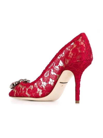 Shop Dolce E Gabbana Women's Red Silk Pumps