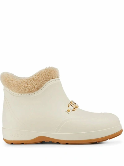 Shop Gucci Women's White Rubber Ankle Boots