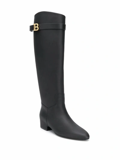 Shop Balmain Women's Black Leather Boots